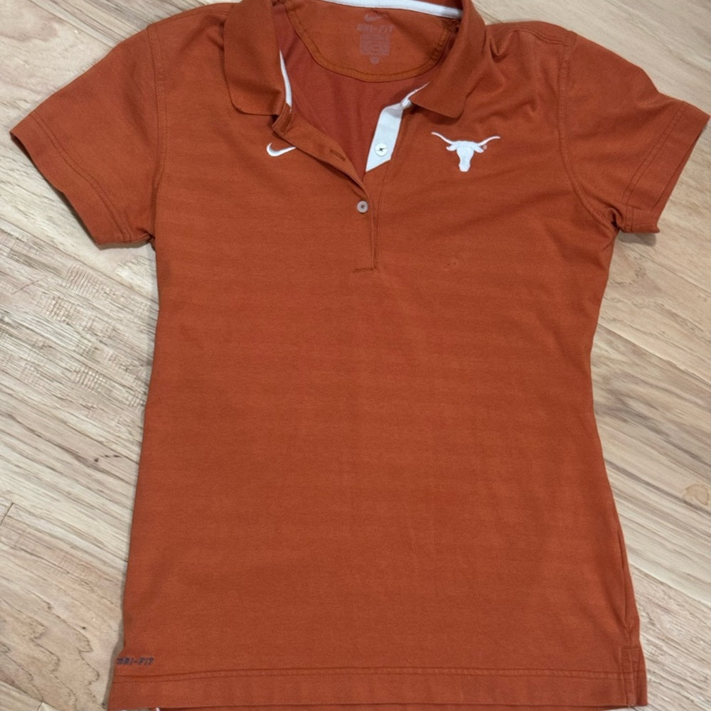 Clean Texas Longhorns Nike Women’s Orange Dri-FIT Golf Polo