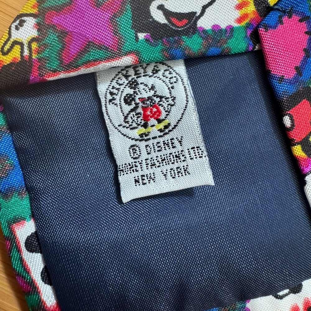 Vintage 1980's Disney Honey Fashions Mickey Mouse Pink Hearts Stars Necktie Tie