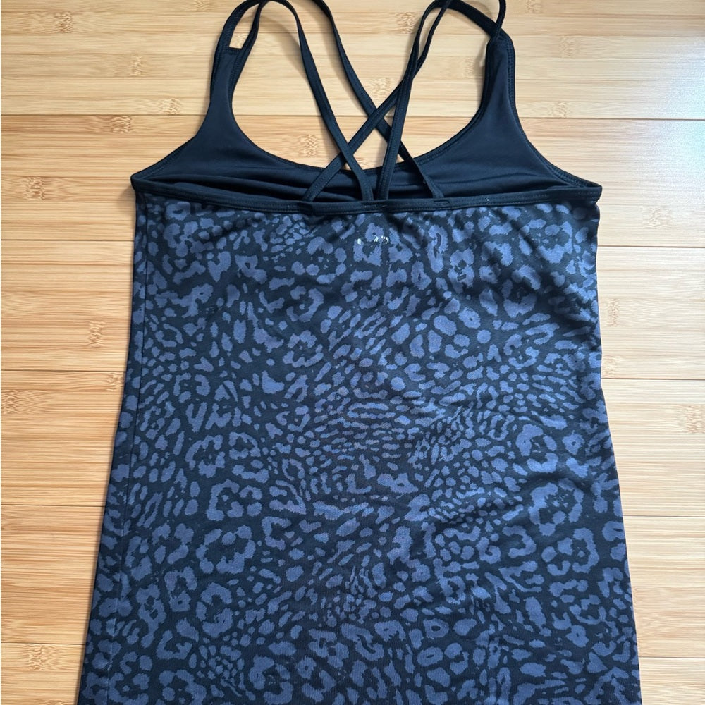 Clean Champion DuoDry Women's Athletic Tank Top Black Leopard Print Size Small