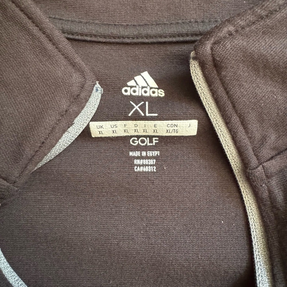 Clean Adidas Golf Classic 3-Stripe 1/4-Zip Performance Pullover XL