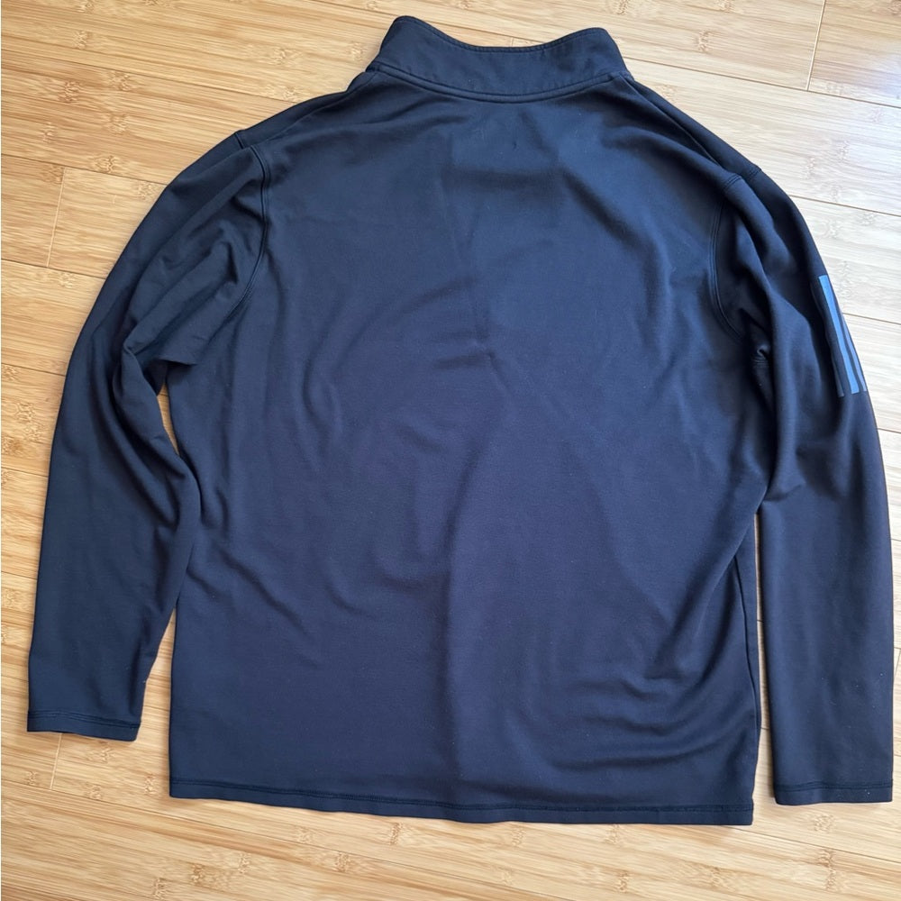 Clean Adidas Golf Classic 3-Stripe 1/4-Zip Performance Pullover XL