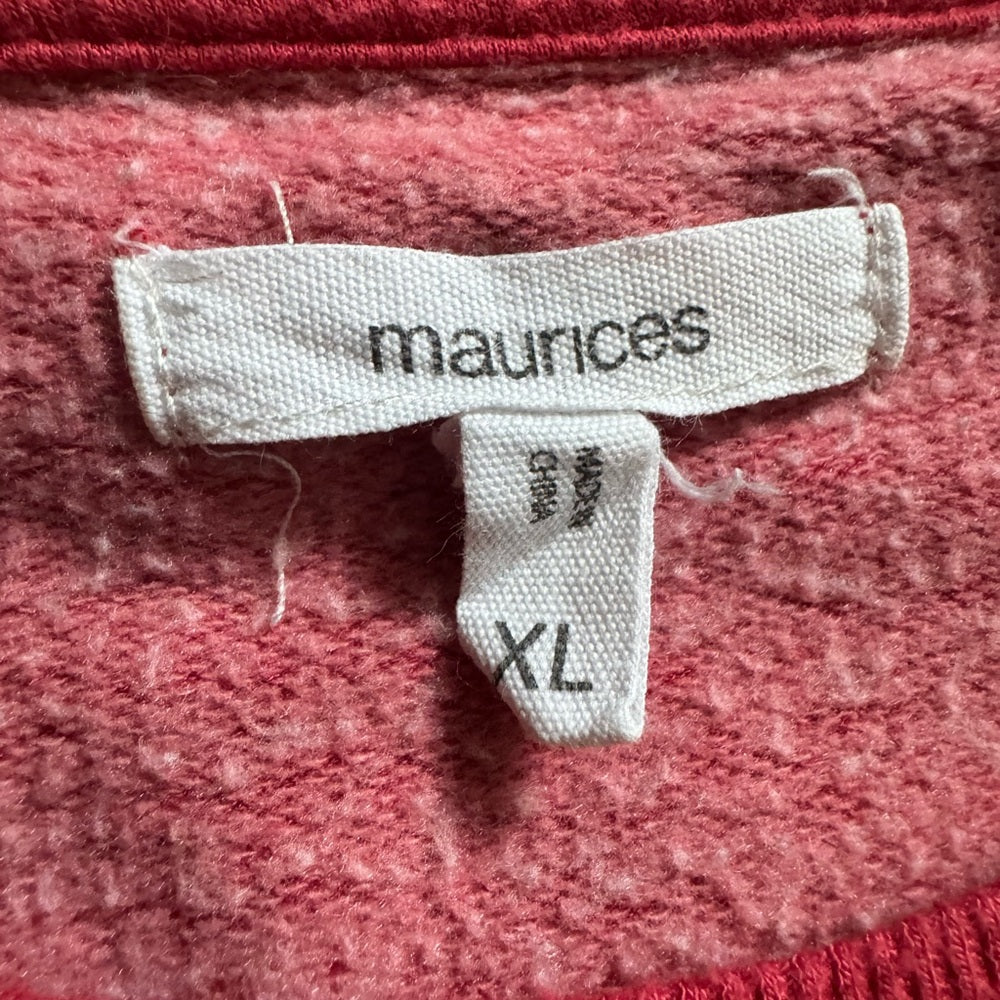Clean and Comfy Maurices Red “Homebody” Fleece Sweatshirt