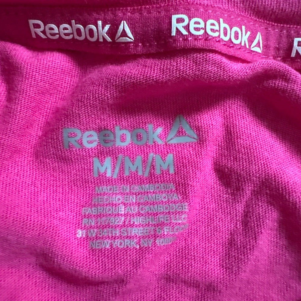 Clean Classic Reebok Women's Pink Activewear Short Sleeve Tee Size M