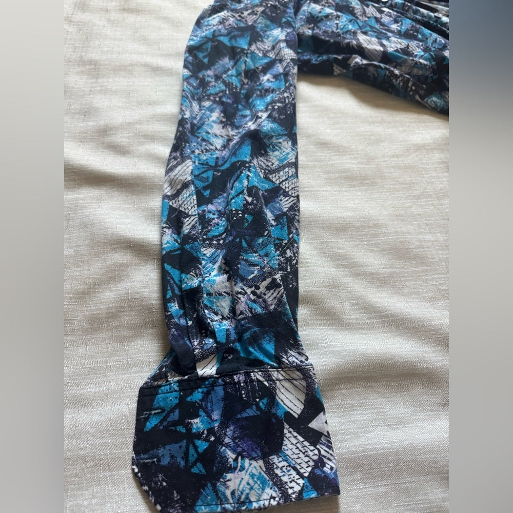 Cool Clean Robert Graham Blue Abstract Button Down Shirt Size L