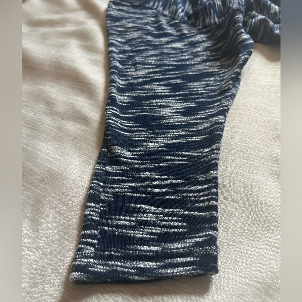 Clean B.L.E.U. Navy and White 3/4 Sleeve Knit Top