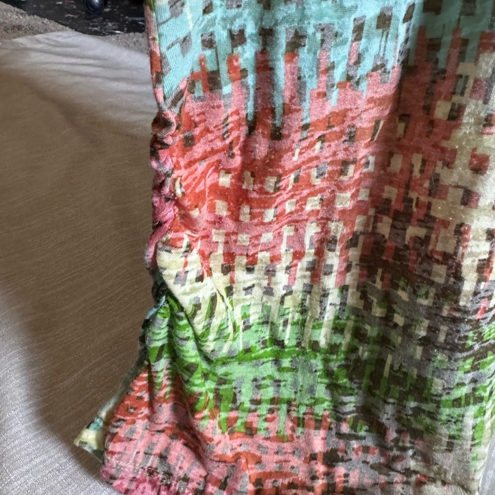 Clean Unique Colorful Tribal V-Neck Women's Abstract Long Sleeve Top