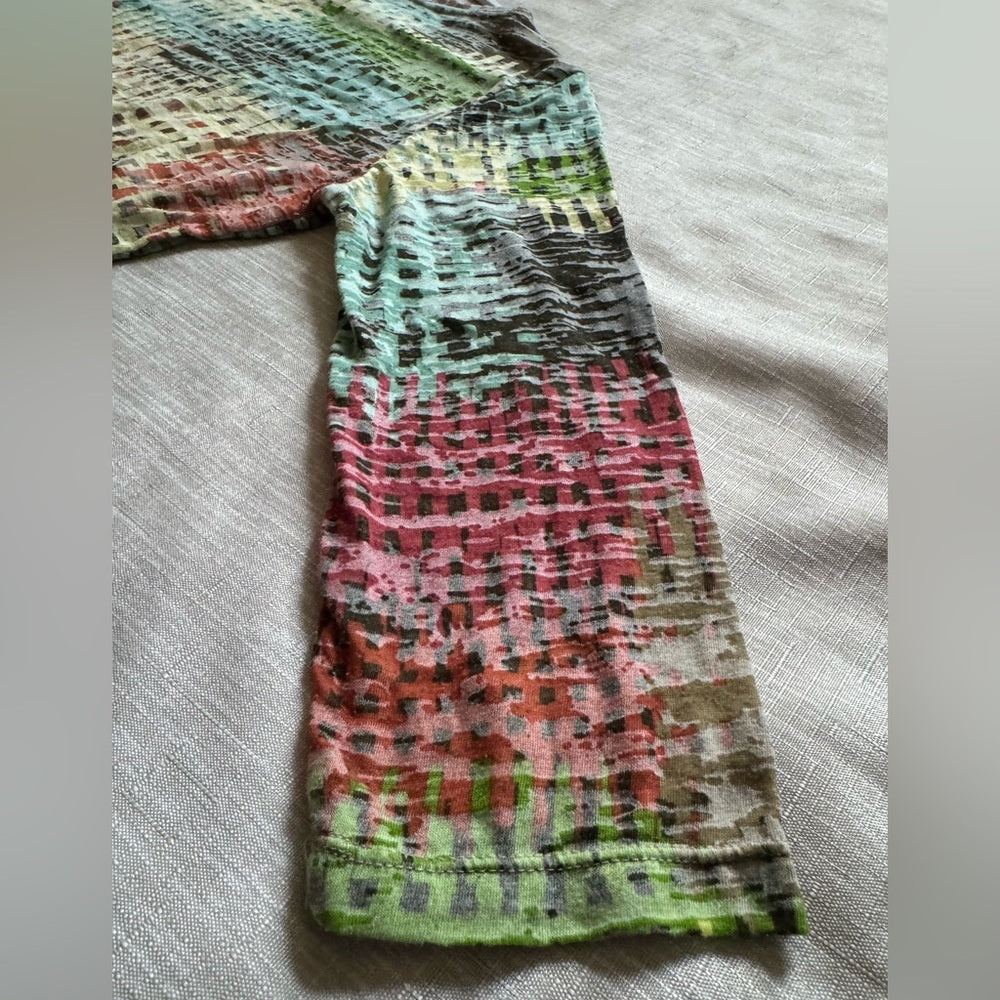 Clean Unique Colorful Tribal V-Neck Women's Abstract Long Sleeve Top