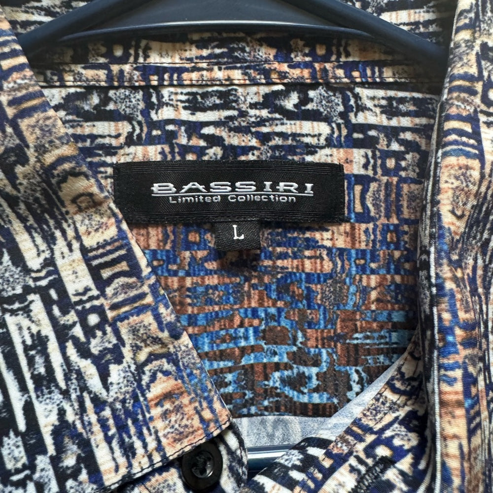 Beautiful Like New Bassiri Limited Collection Men's Abstract Geometric Shirt - L