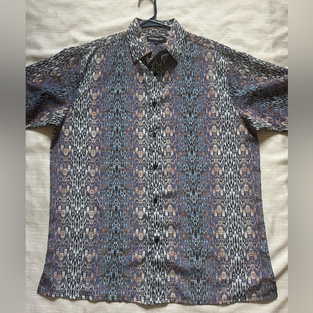 Beautiful Like New Bassiri Limited Collection Men's Abstract Geometric Shirt - L