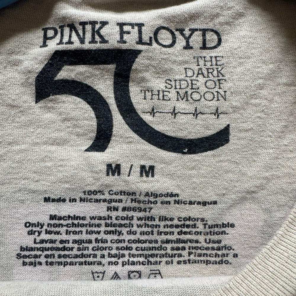 Clean Vintage Pink Floyd Dark Side of the Moon Cream Tee