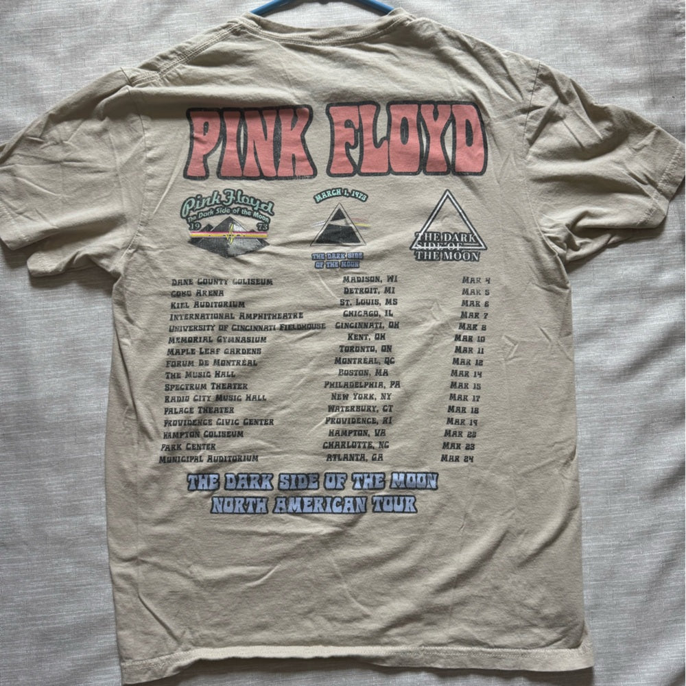 Clean Vintage Pink Floyd Dark Side of the Moon Cream Tee