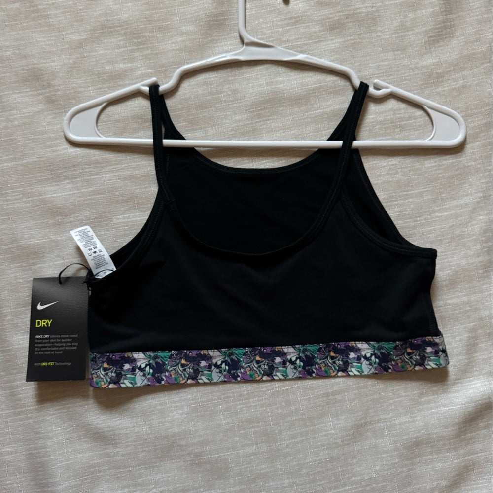 NWT Nike Dry Black and Multicolor Sports Bra Size XL