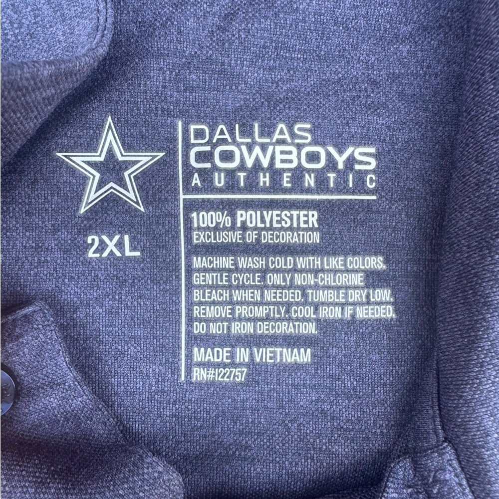 Clean Dallas Cowboys Authentic Polo Shirt with Cowboys Logo Emblem Size 2XL