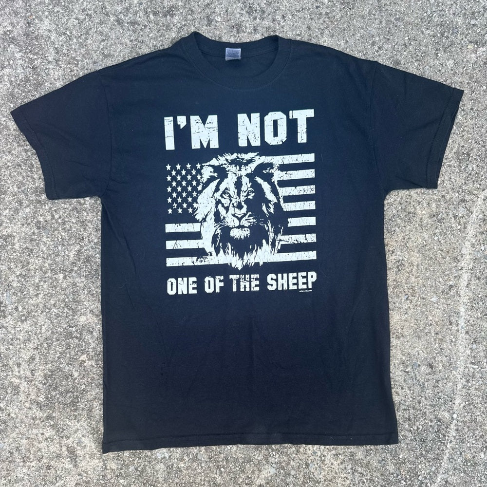 Clean I’m Not One of the Sheep Heavy Cotton Black Graphic T-Shirt M