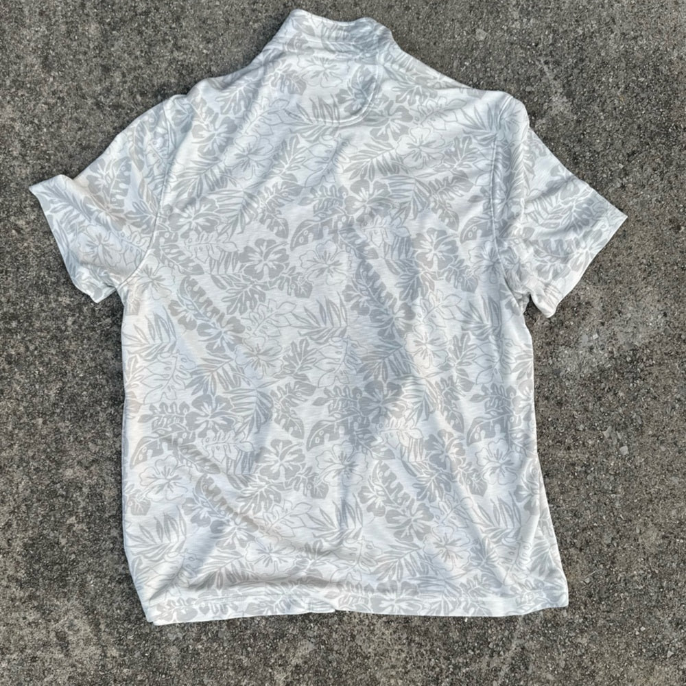 Clean Caribbean Light Gray Patterned Shirt