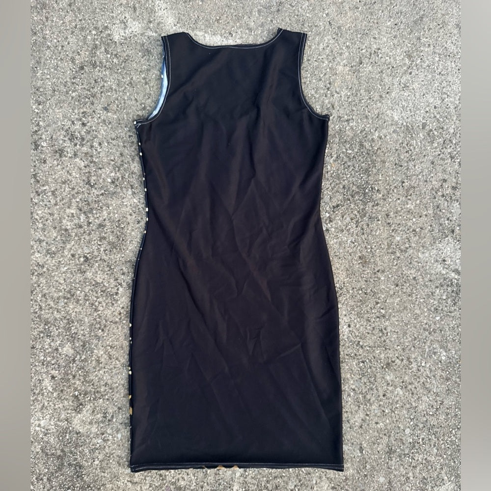 Clean Elegant 1 of 1 Logan Designer Black and Gold Women's Dress Size S