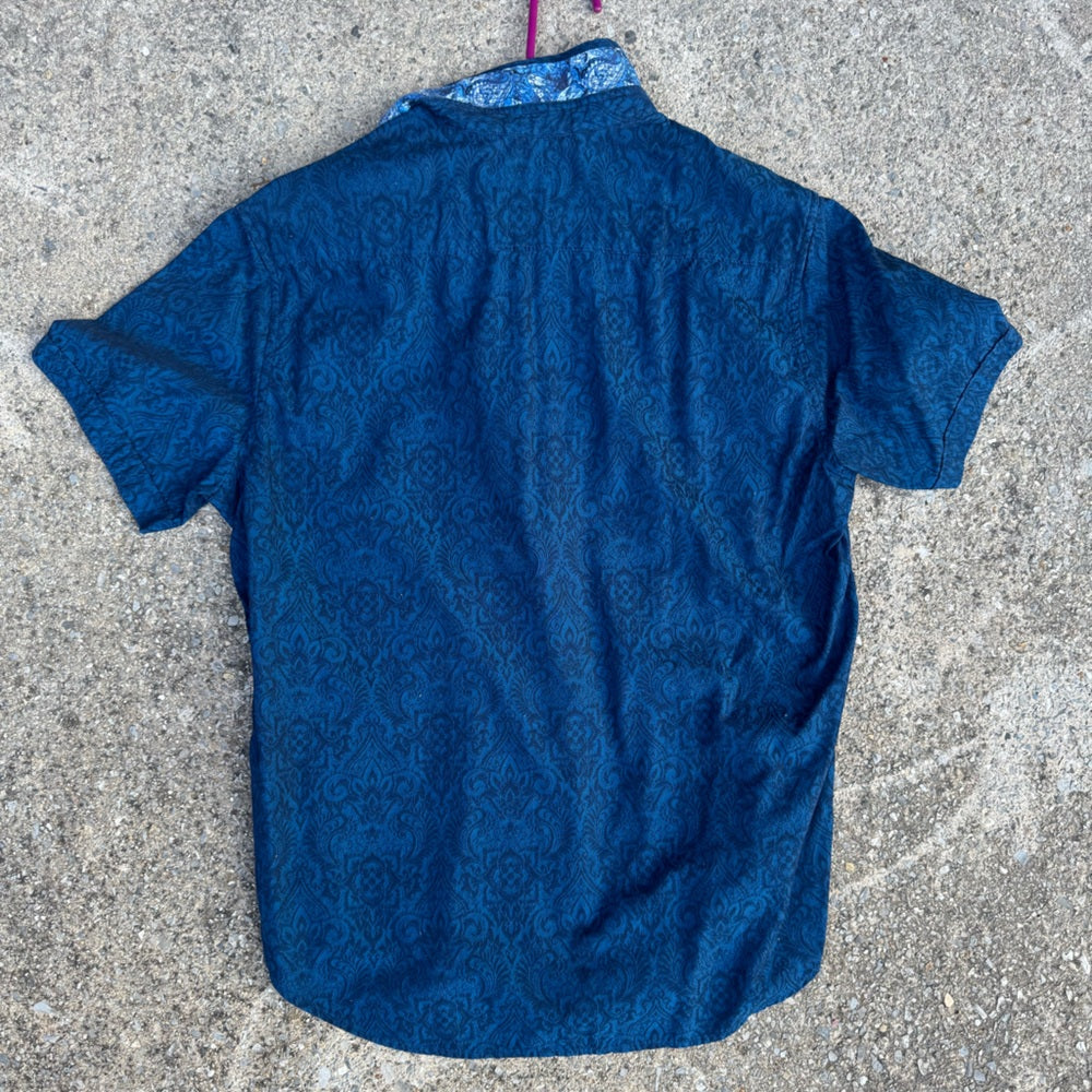 Clean Robert Graham Blue Casual Button Down Shirt Size L