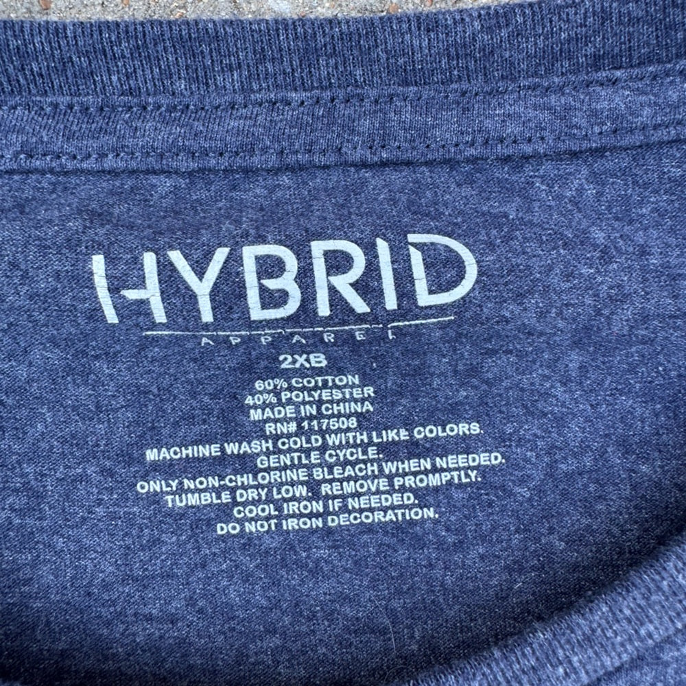 Clean Hybrid Apparel Navy US Flag Graphic Tee Size 2XL