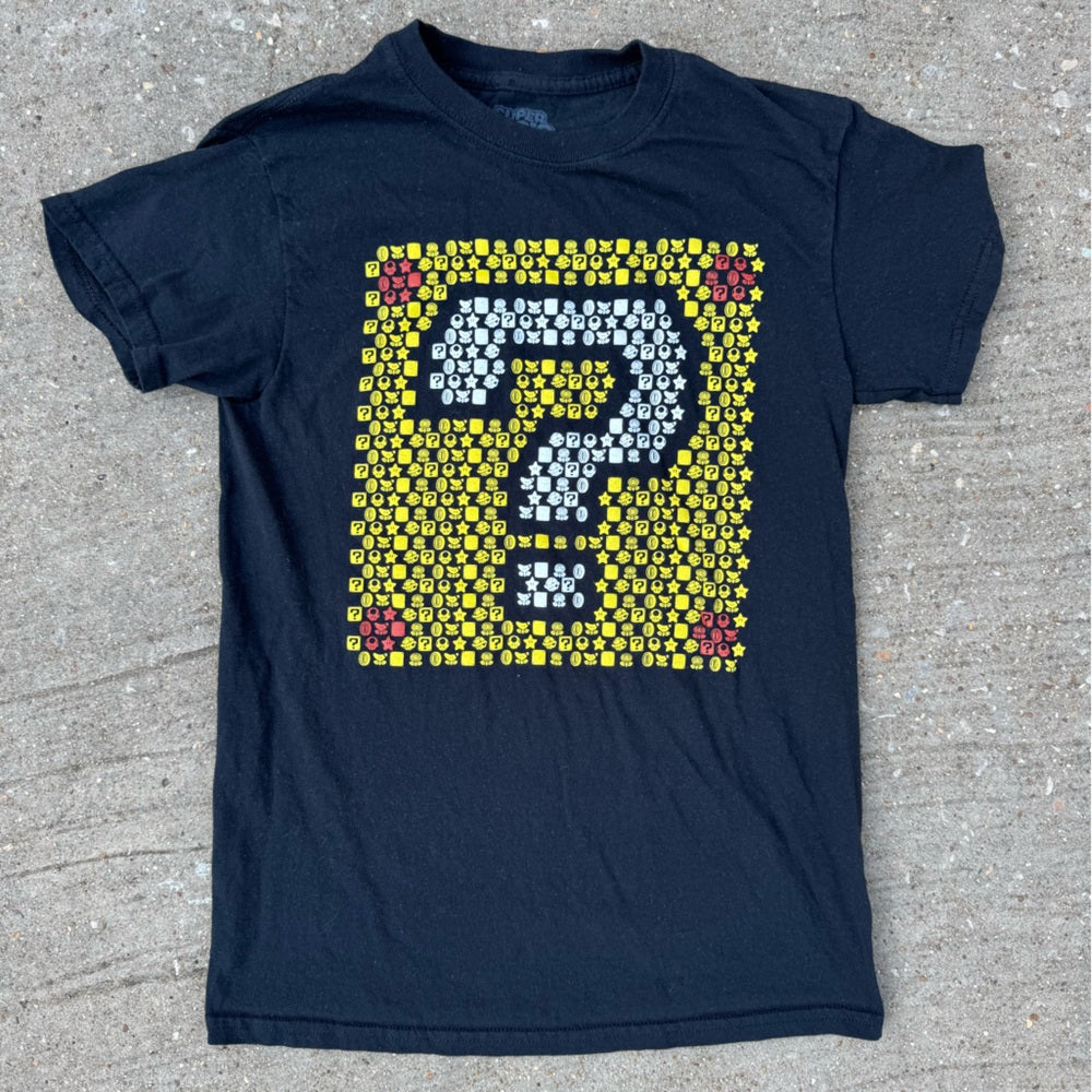 Clean Nintendo Black Super Mario Power Up T-Shirt Size S