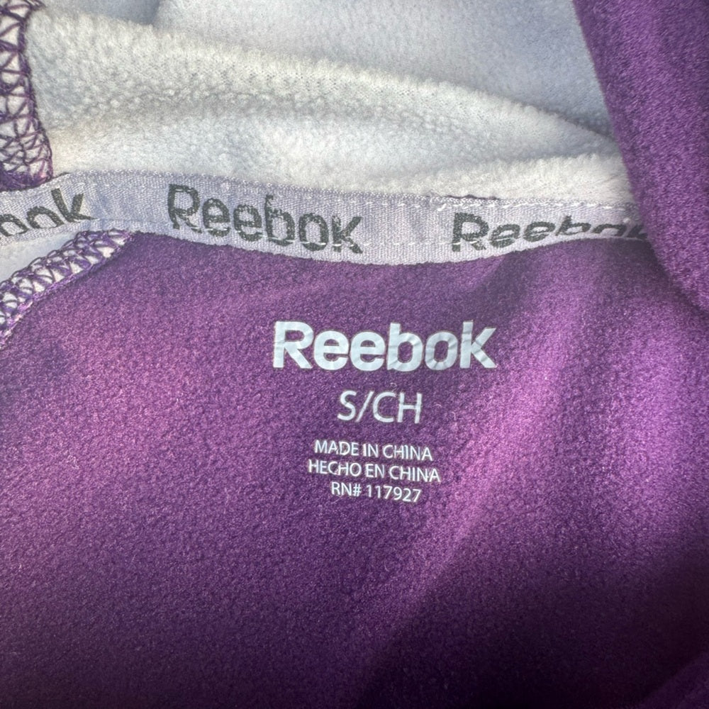 Clean and Unique Reebok Purple and White Stripey Athletic Sweatshirt Size S