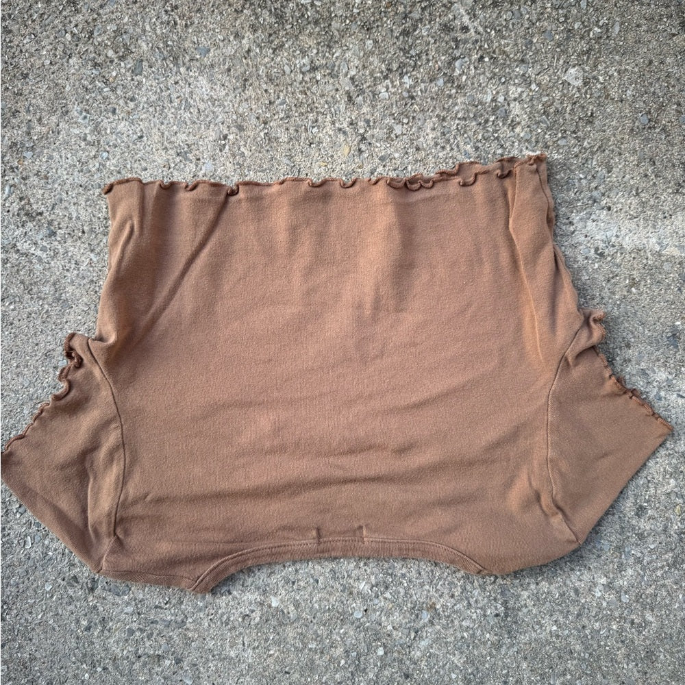 Clean Brown Crop Top with Nashville Embroidery