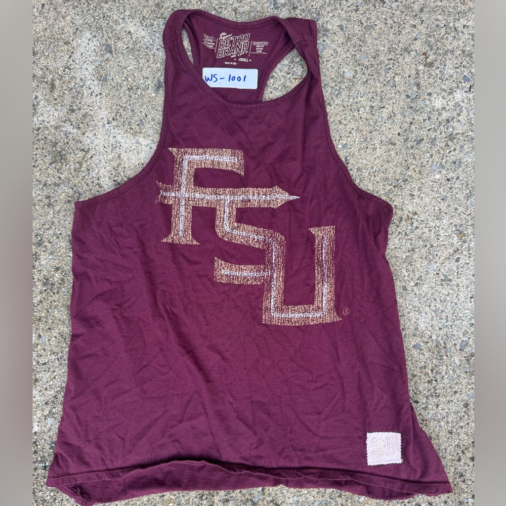 Clean Cute Women’s Maroon Tank Top with Florida State Seminoles FSU Logo Size S