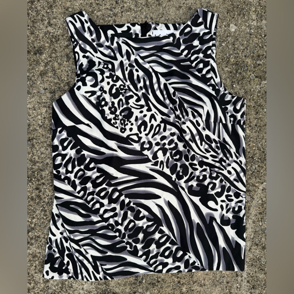 Clean AB Studio Zebra and Leopard Print Blouse Size 14