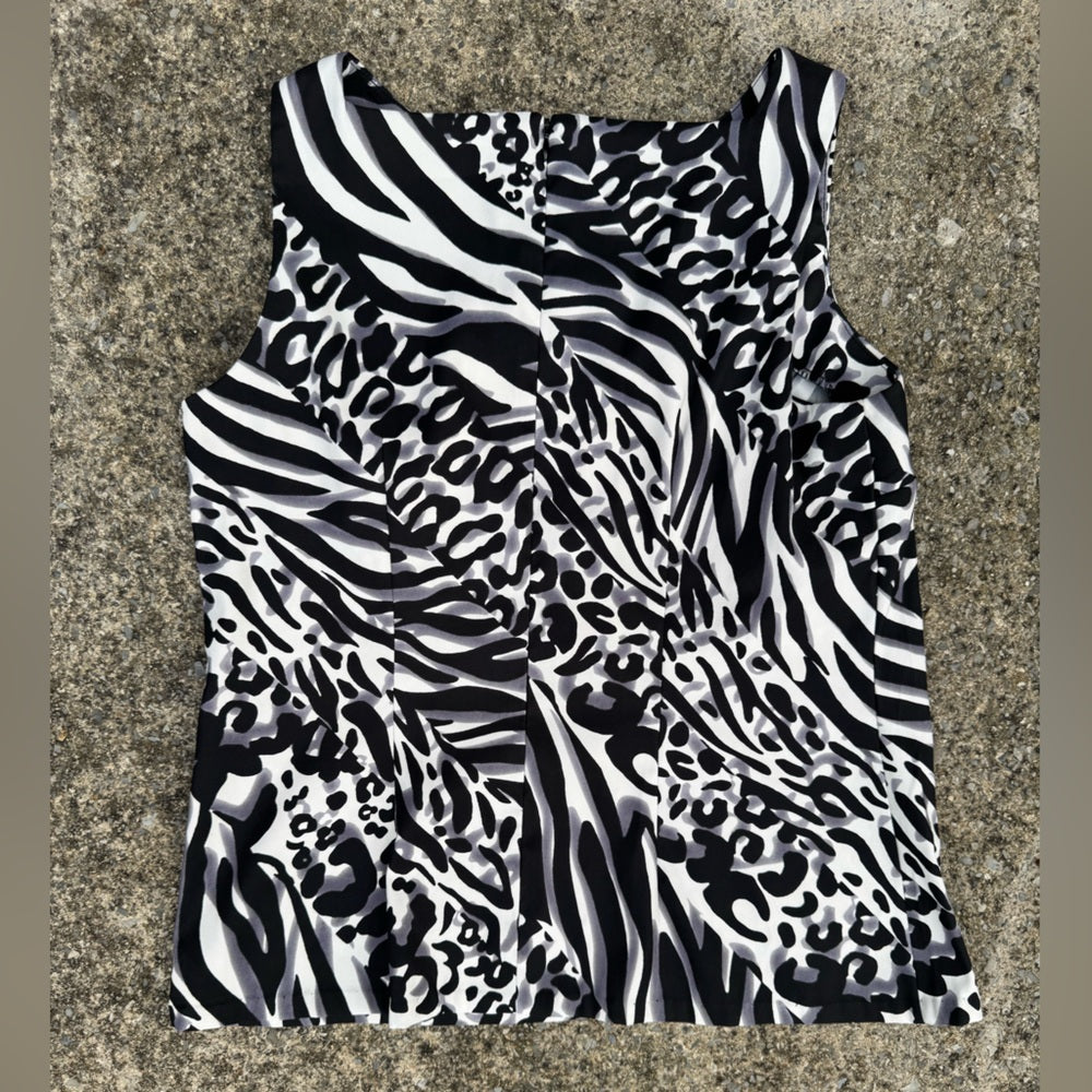 Clean AB Studio Zebra and Leopard Print Blouse Size 14