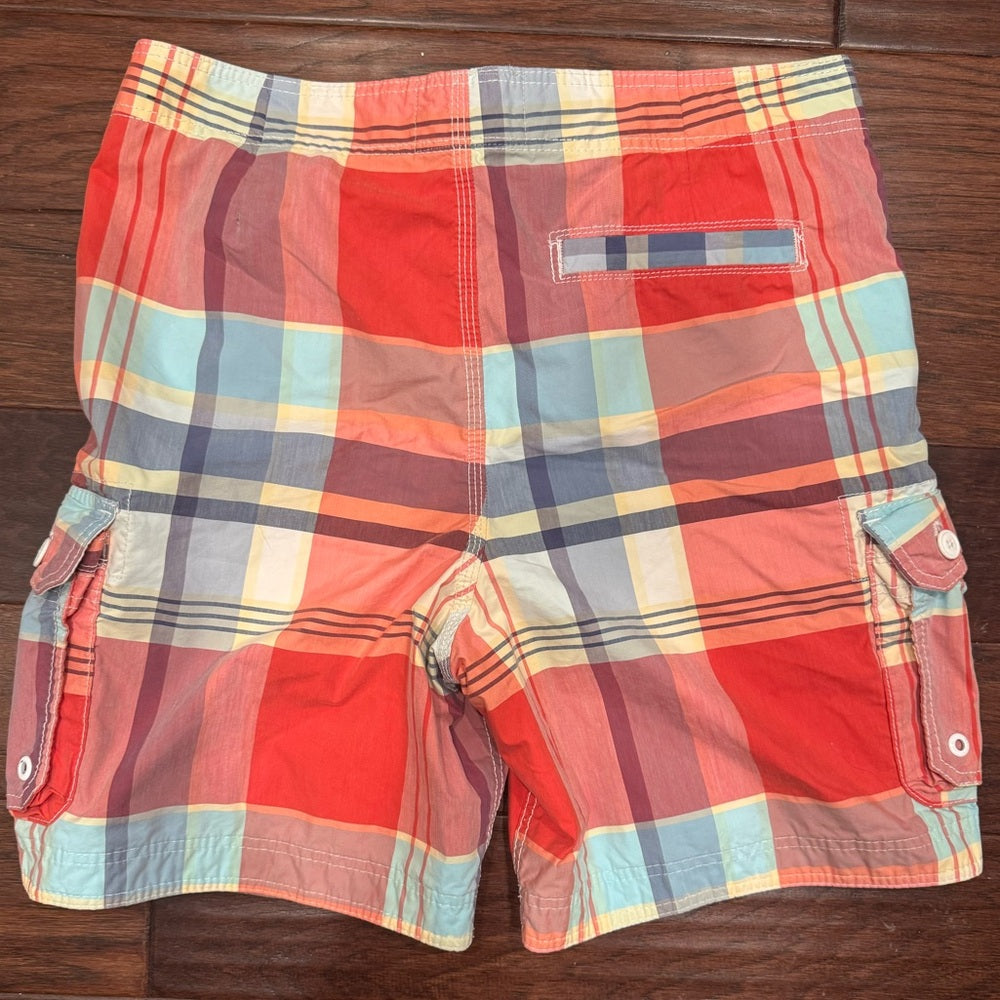 Clean Abercrombie & Fitch Multicolor Plaid Swim Trunks Size L