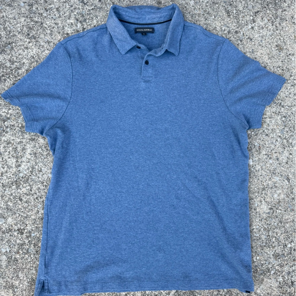 Clean and Comfy Banana Republic Heather Blue Polo Size XL