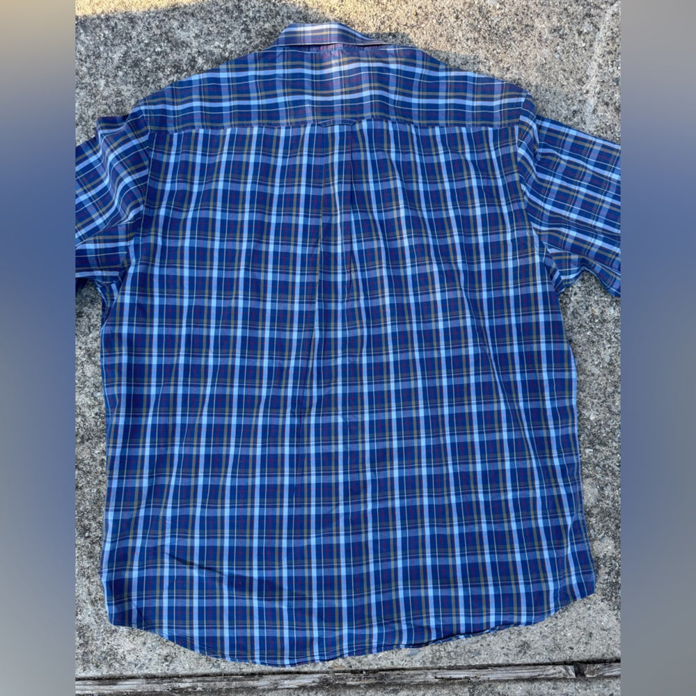 Clean Classic Cabela's Blue and Red Plaid Shirt Very Nice Comfy Size XL
