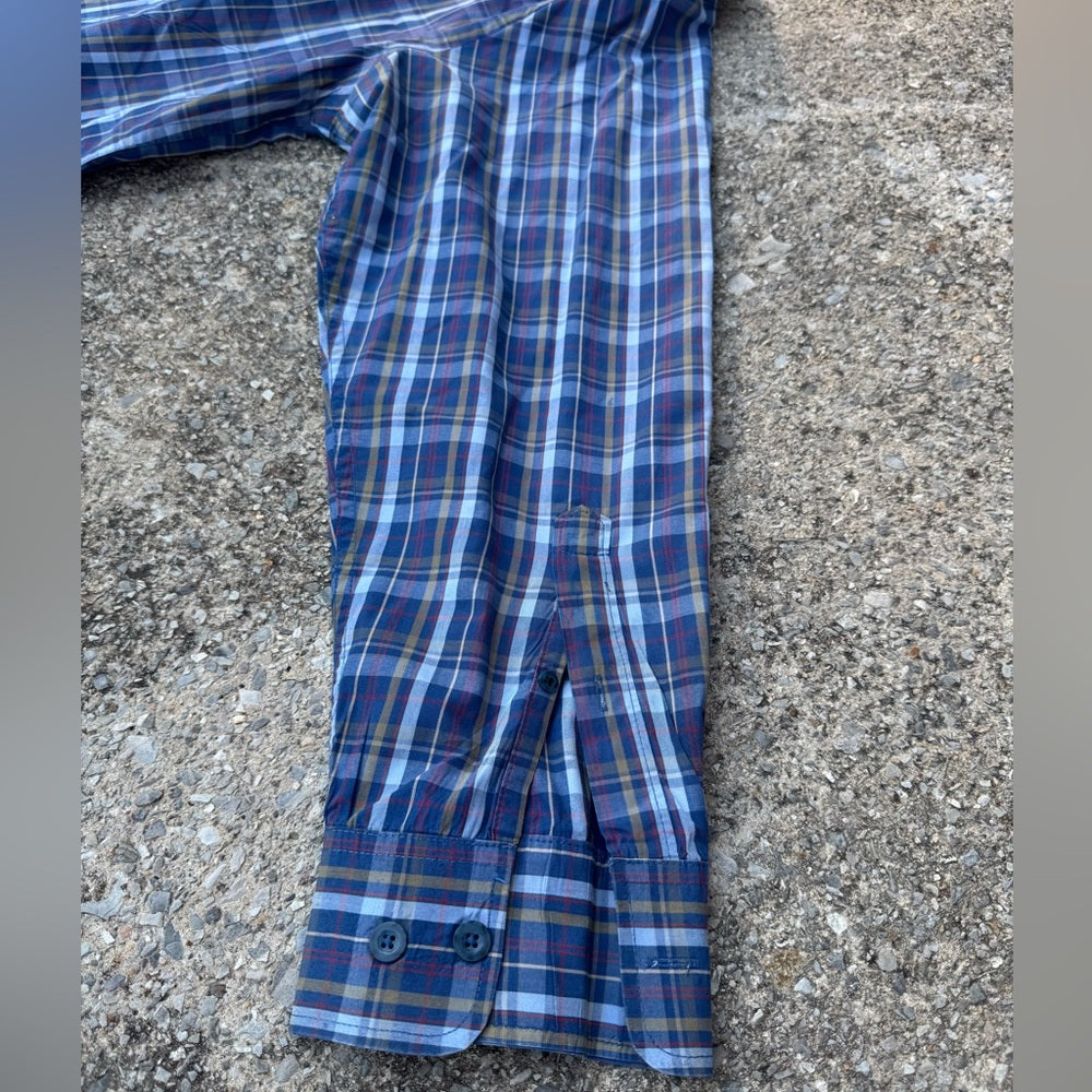 Clean Classic Cabela's Blue and Red Plaid Shirt Very Nice Comfy Size XL