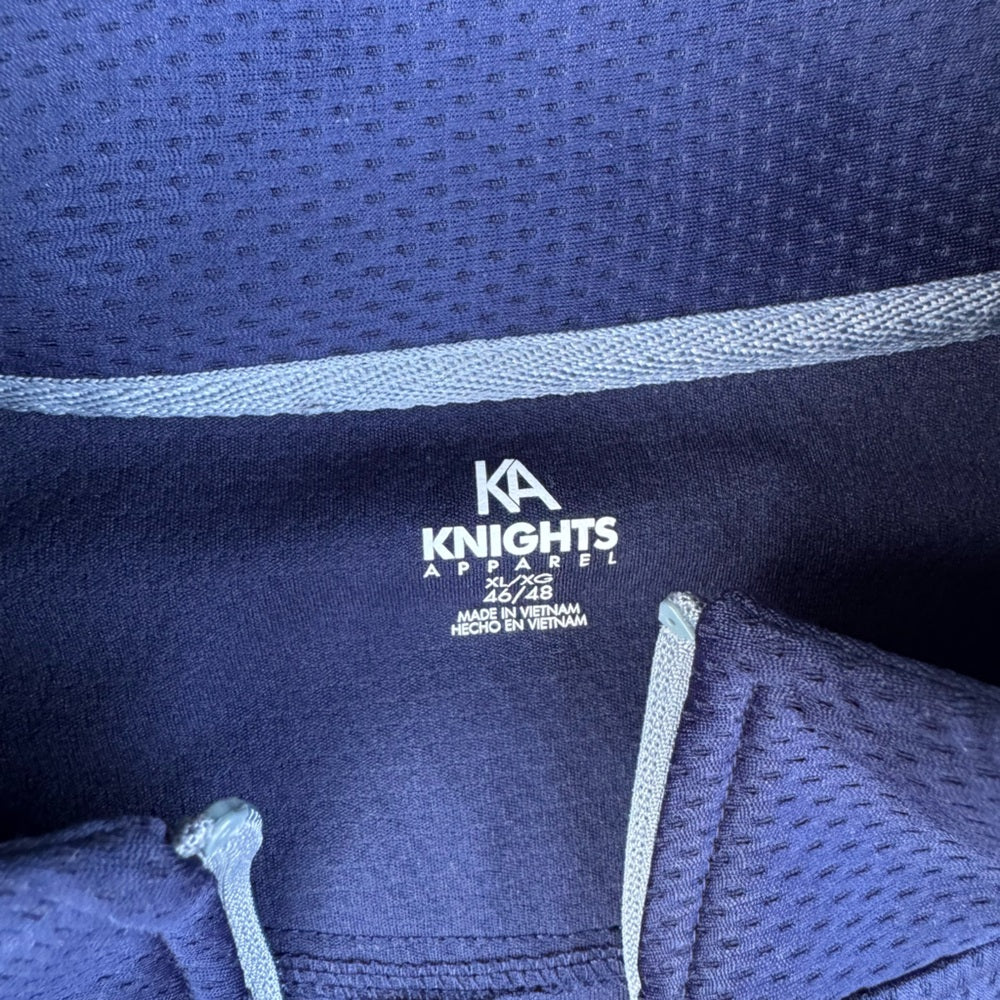 Clean Knights Apparel Men's Navy and Gray 1/4-Zip Performance Jacket Size XL