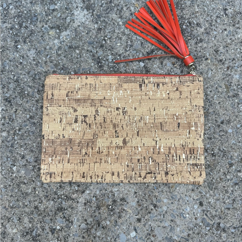 Mary Kay Cork Cosmetic Bag with Red Tassel