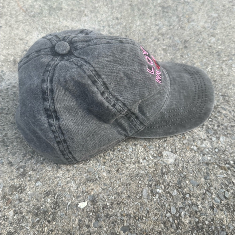 Clean & Cute David and Young Gray Love More Women’s Denim Cap