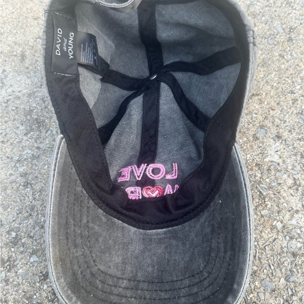 Clean & Cute David and Young Gray Love More Women’s Denim Cap
