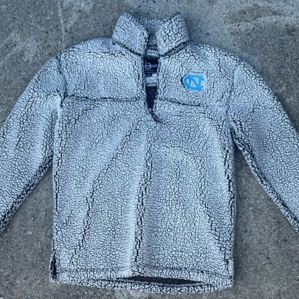 Very Nice Boxercraft UNC Tar Heels Sherpa Fleece Pullover - Gray with Blue Logo