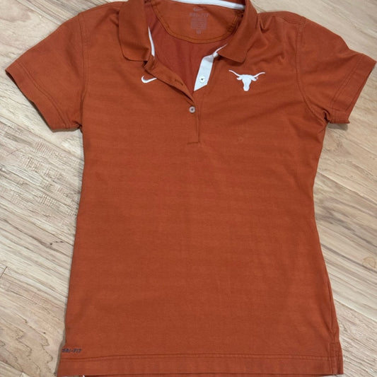 Clean Texas Longhorns Nike Women’s Orange Dri-FIT Golf Polo