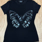 Clean Norma Kamali Black Butterfly Graphic Tee