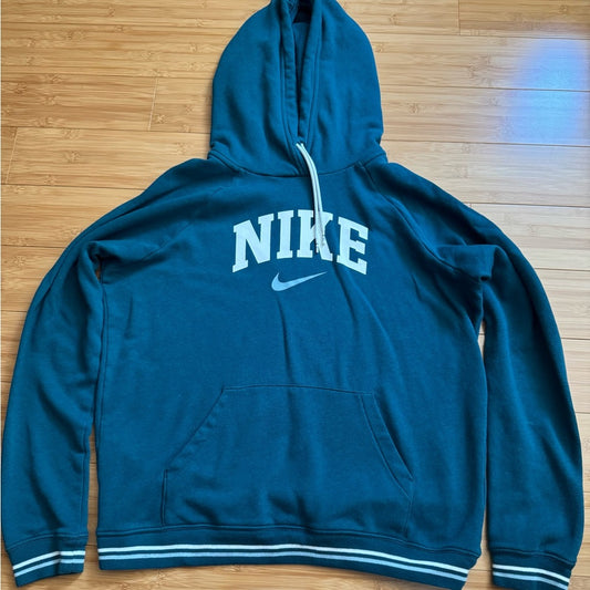 Clean Unique Nike Blue Hoodie with Stripes