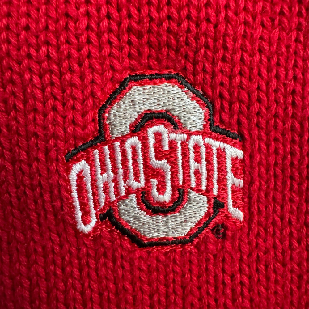 Rare 100% Cotton Red Knit and Ribbed Ohio State Buckeyes Vest size XL