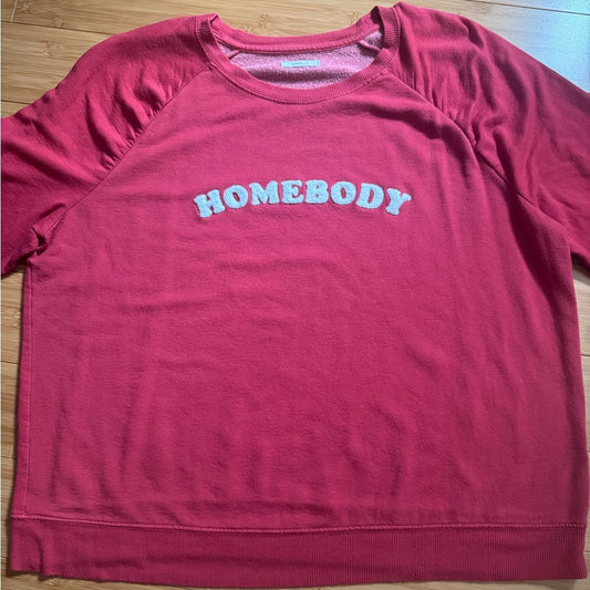 Clean and Comfy Maurices Red “Homebody” Fleece Sweatshirt