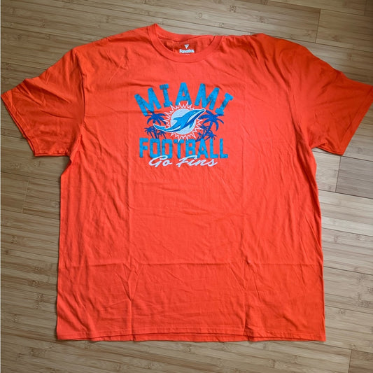 Clean Fanatics Miami Dolphins Football Orange T-Shirt