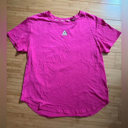 Clean Classic Reebok Women's Pink Activewear Short Sleeve Tee Size M