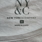 Clean and Unique New York & Company White Top with Pink Fashionista Graphic