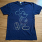 Clean Unique Disney Navy with Neon Mickey Logo T-Shirt Size M