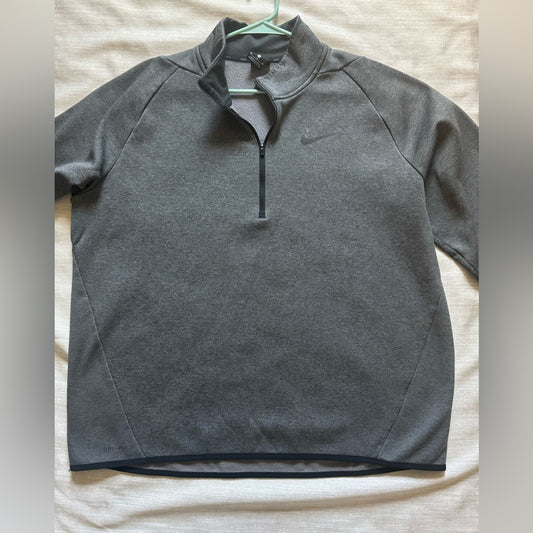Clean Classic Nike Dri-FIT Black and Gray 1/4 Zip Pullover Top
