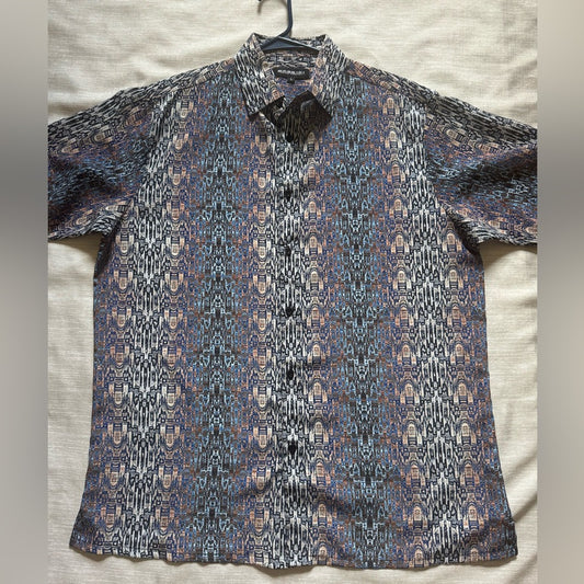 Beautiful Like New Bassiri Limited Collection Men's Abstract Geometric Shirt - L