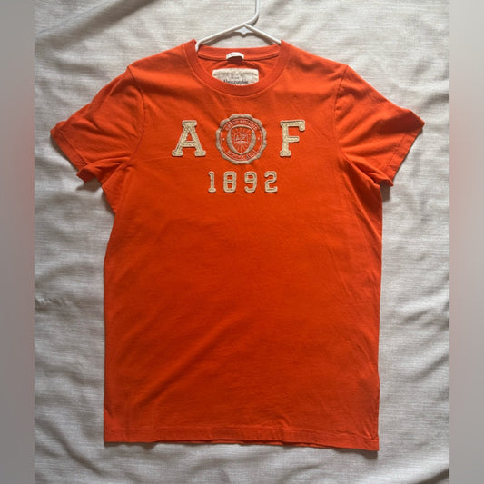 Clean Classic Abercrombie & Fitch Embroidered Bold Orange Muscle Tee Size XL