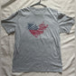 Clean Gray T-Shirt with Red and Blue AmericaFlag and Heart Graphic